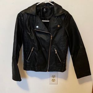 Art class kids faux leather jacket